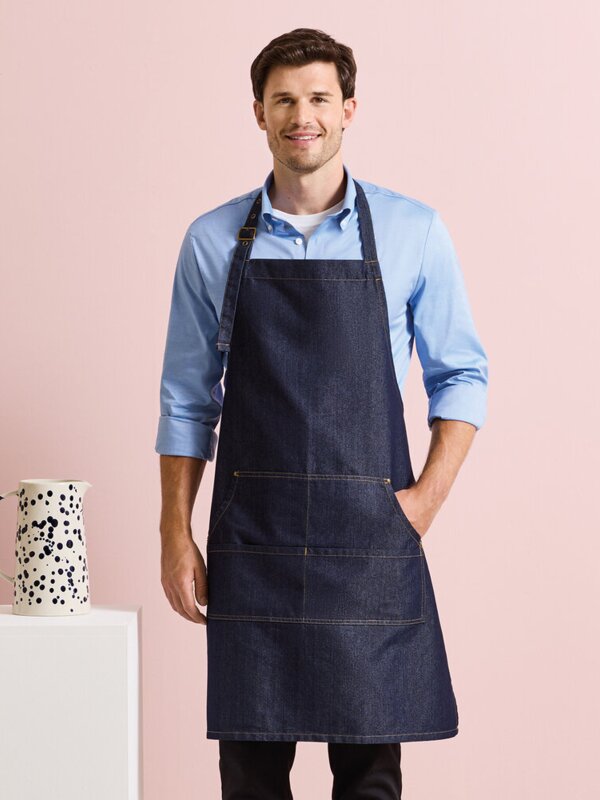 Jeans stitch bib apron Thumbnail